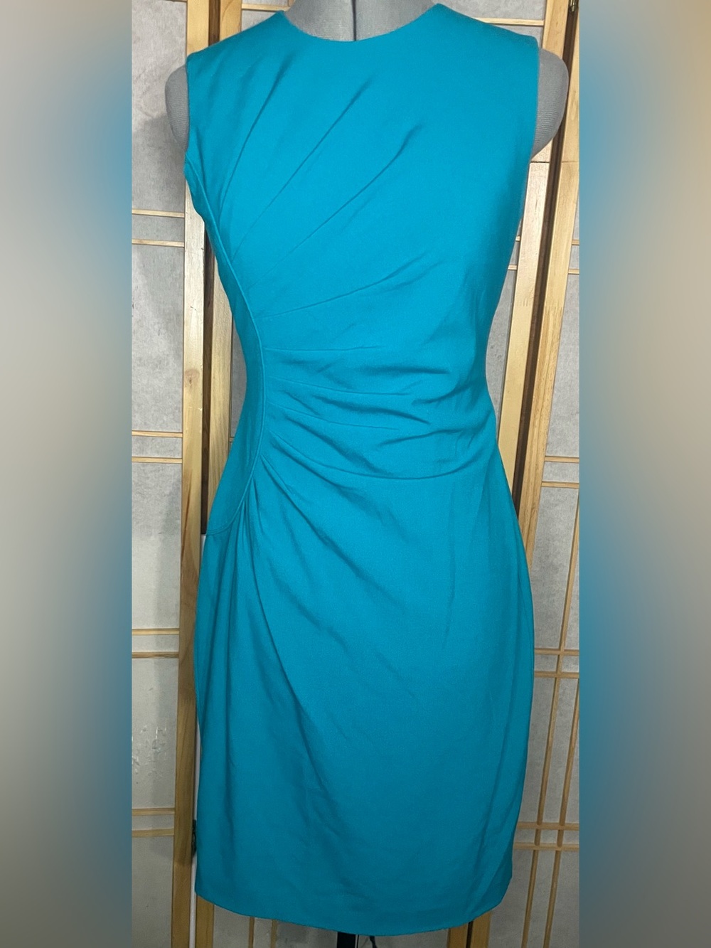 Calvin Klein Teal One-Shoulder Sheath Dress